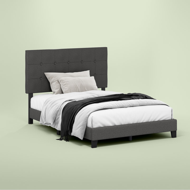 Magin Upholstered Platform Bed, Full, Stone