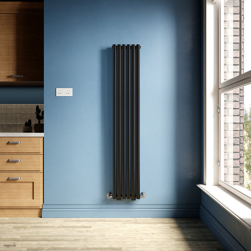 Blau Horizontal Designer Radiator, 160cm H x 35.9cm W x 10.9cm D