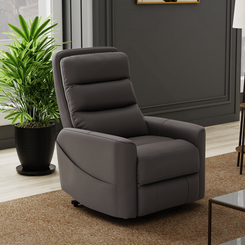 Fauteuil relevable en similicuir gris Bentley, Faux cuir gris
