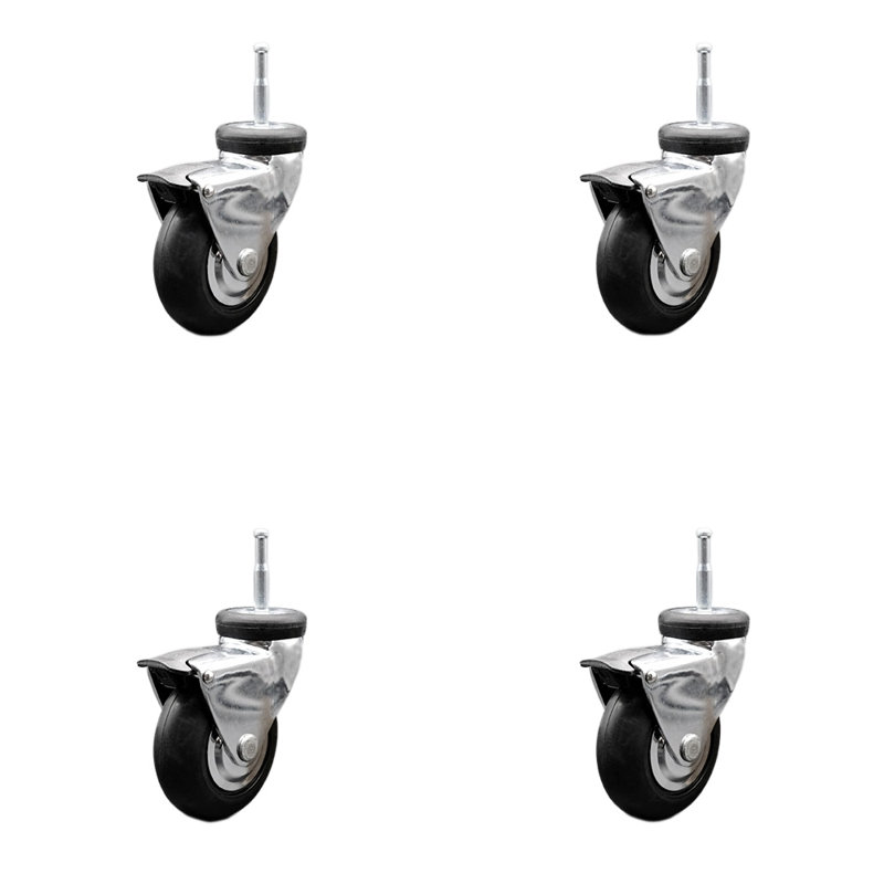 Chrome and Rubber Caster
