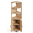 69.7’’H X 17.7’’ W Rattan And Wood Fan-Shaped Storage Bookcase With Doors, 3-Tier Corner Shelf With Cabinet-2024714961