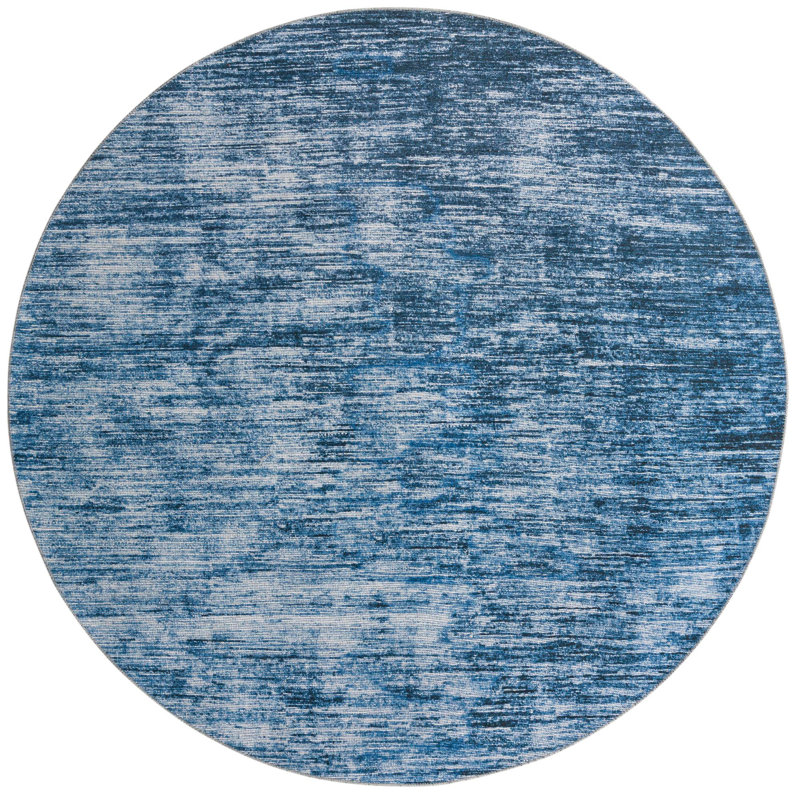 Ikhasa Chenille Abstract Indoor Rug, Round 7'7"