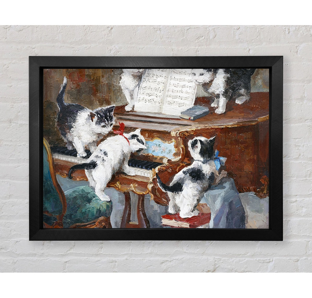 The Cats Play Piano - Einzelne Bilderrahmen Kunstdrucke