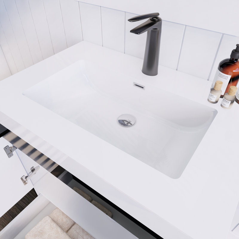 Ensemble de meuble-lavabo simple 30 po Lissi Spring, Noir lustré