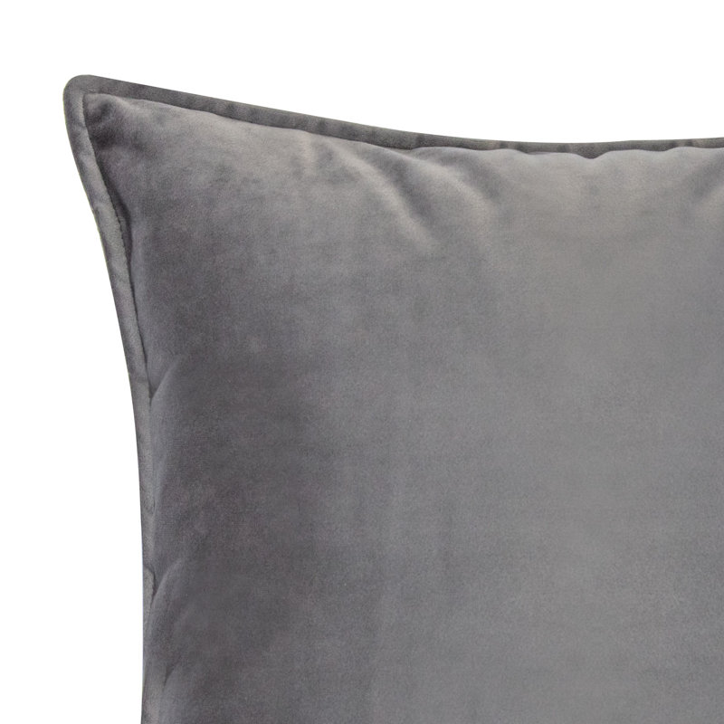Housse de coussin en velours, 18 po x 18 po, Gris