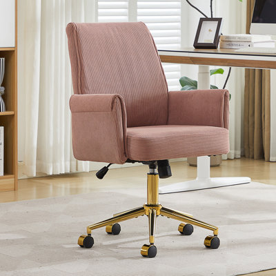 Chaise de bureau ergonomique réglable à mi-dossier avec tissu rayé pour le travail, les études et la détente.