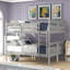 Lit double superposé gris, mobilier de chambre à coucher, sommier robuste et sans sommier, esthétique fonctionnelle du garde-corps, matériaux, sommier à ressorts,