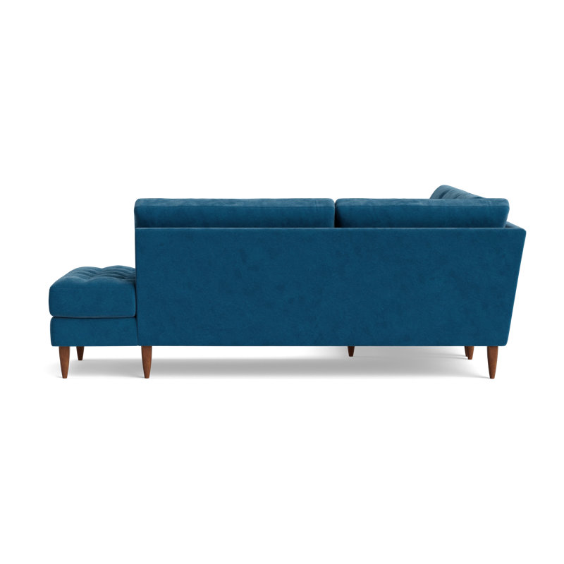 MCM Sectional With Bumper (95" X 95"), Right Hand Facing, Performance Velvet - Denim