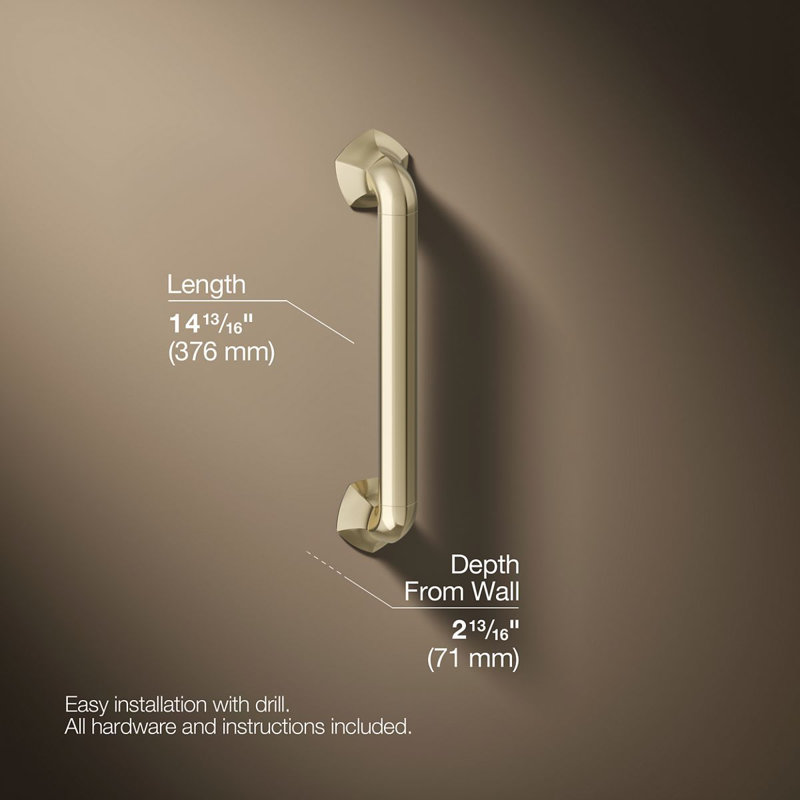 Occasion Grab Bar, 12", Vibrant French Gold