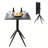 Foldable Black Square Dining Table With 4 Legs, Perfect For 2-4 People, 23.6" Metal Desk, Waterproof & Rust-Resistant, Industrial Modern Space Saving Table For Kitchen, Apartment-117495562