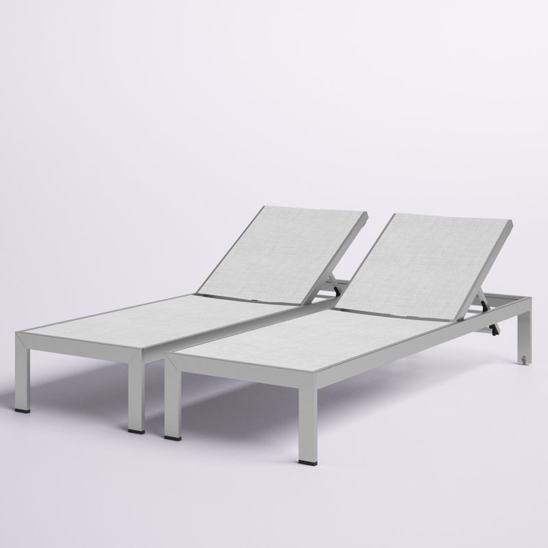 Shore Aluminum Outdoor Chaise, Silver