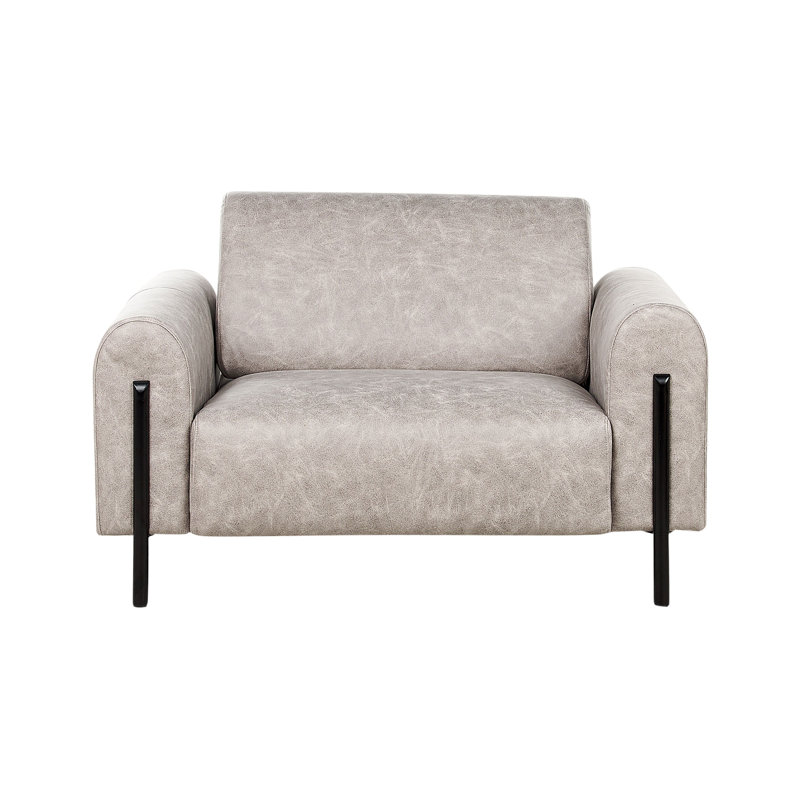 Danery Faux Leather Armchair, Grey