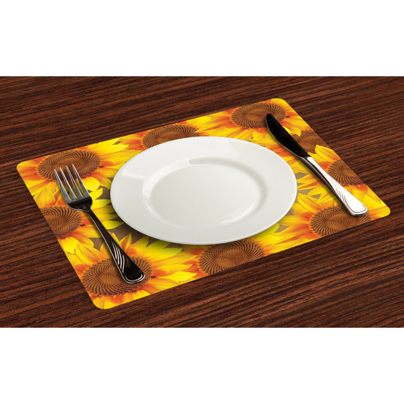 Ashten Sunflower Frame Circle Placemat
