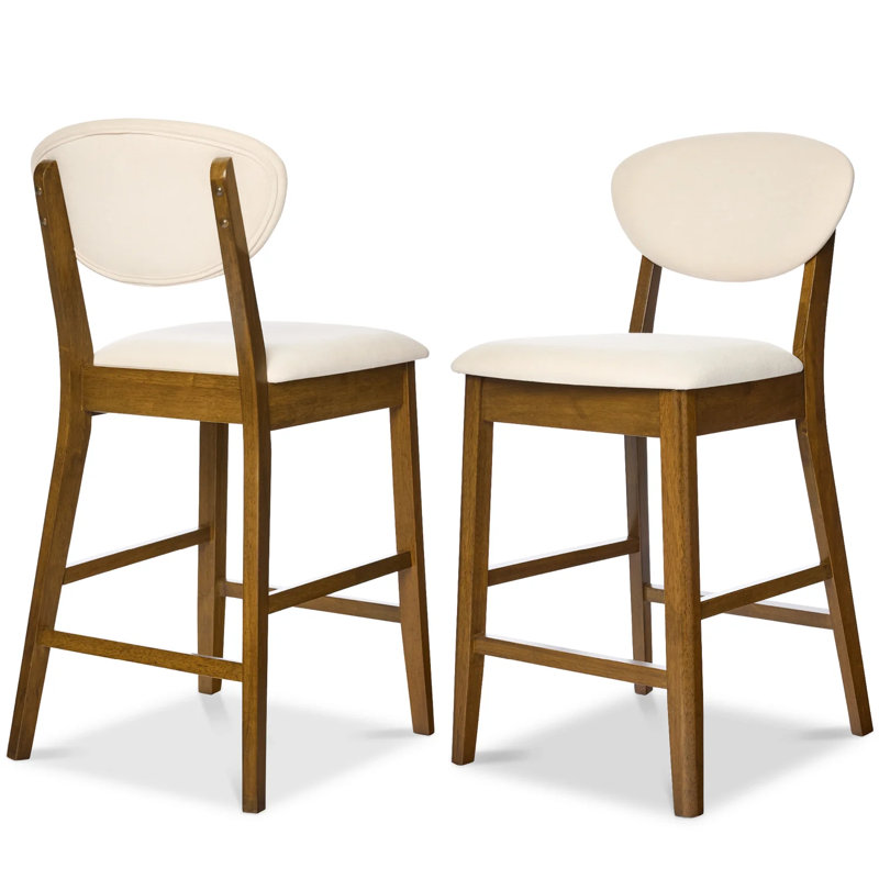 2-Piece Counter Height Bar Stool, Cream
