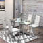 Anayeli Glass Top Metal Base Dining Table