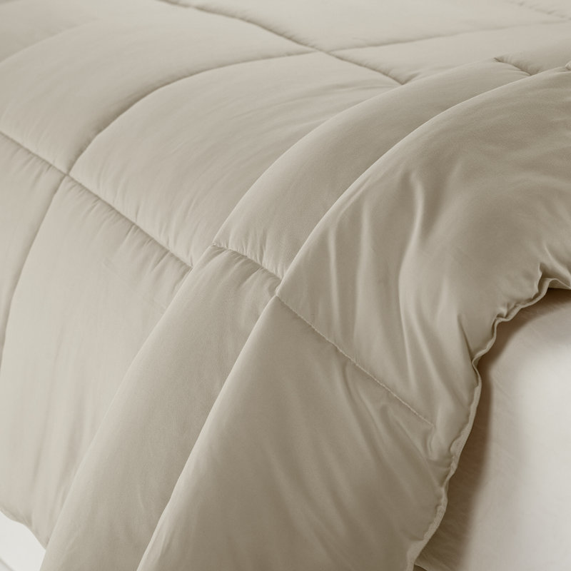 King Khaki Microfiber 3-Piece Comforter Set with Pillow Shams