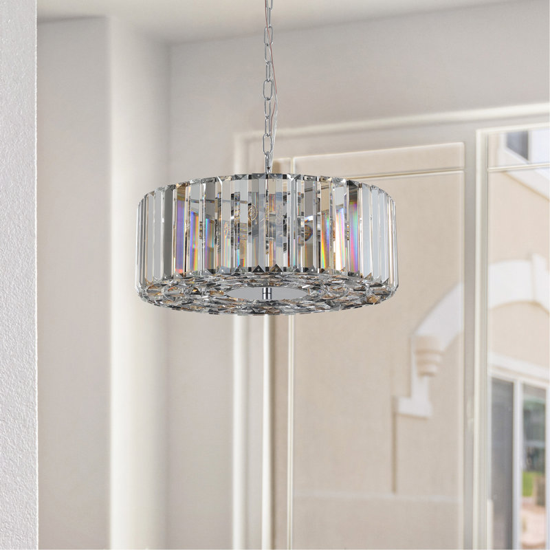 Lustre suspendu en cristal de 17 po