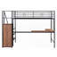 Lit mezzanine simple en métal avec bureau et grille en métal - Aucun sommier requis, robuste et peu encombrant-365985300-365985301