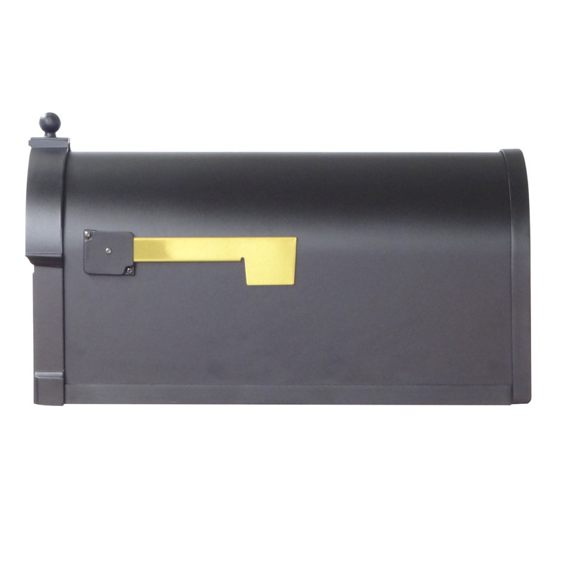 Berkshire Black Aluminum Curbside Mailbox with Ashland Post