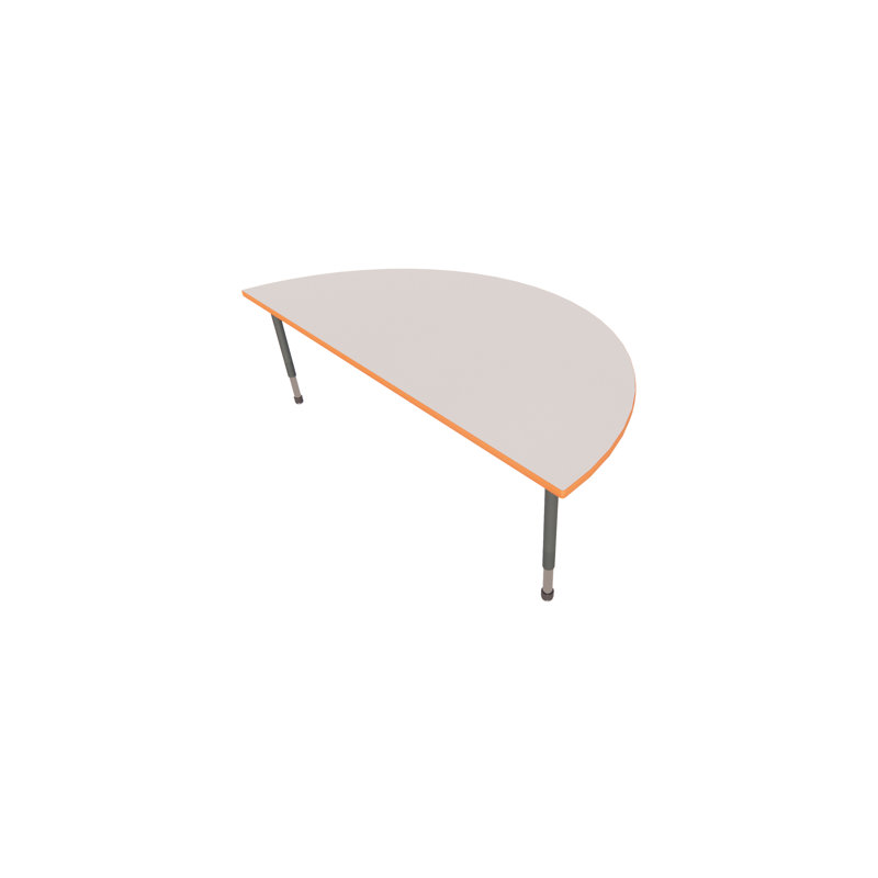 Tableau blanc - Tableau blanc - Pieds de luxe - Demi-rond - Demi-diamètre de 72 po, H 29 po x L 72 po x l 36 po, blanc