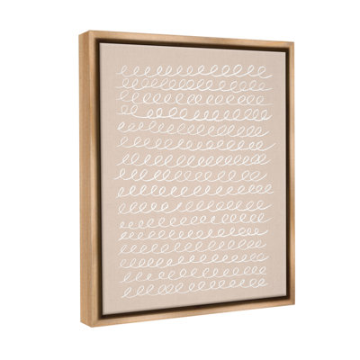 «Modern Modern Beige Squiggle», art mural sur toile flottante par Victoria Borges