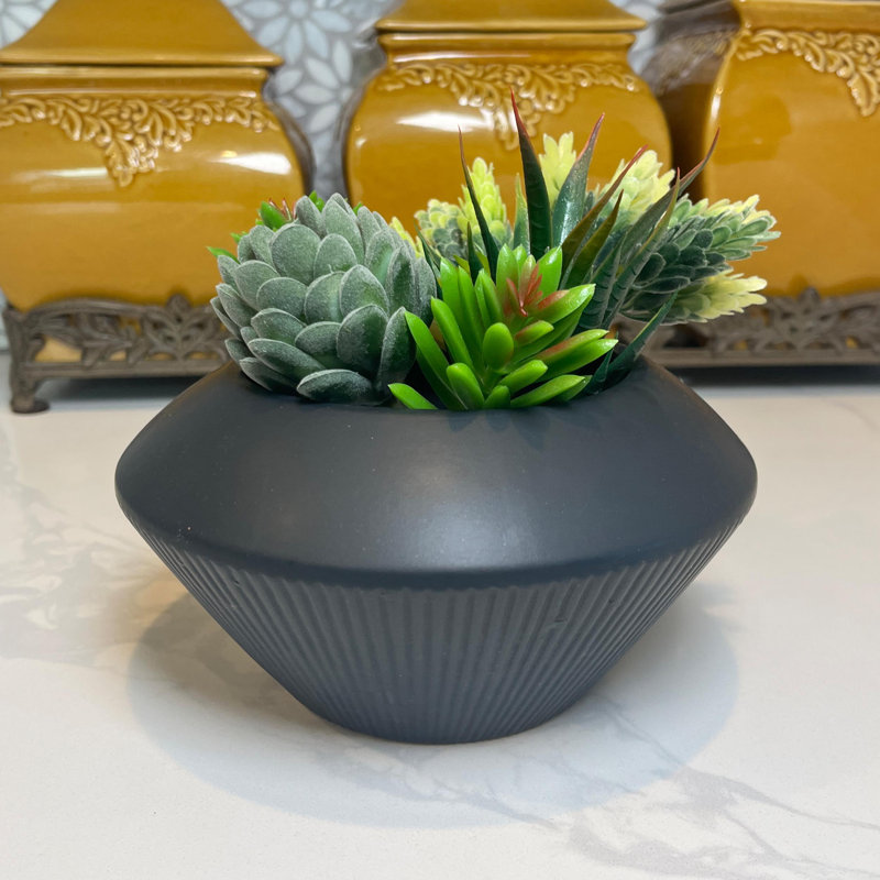 Ceramic Planter Ceramic Table Vase, Black