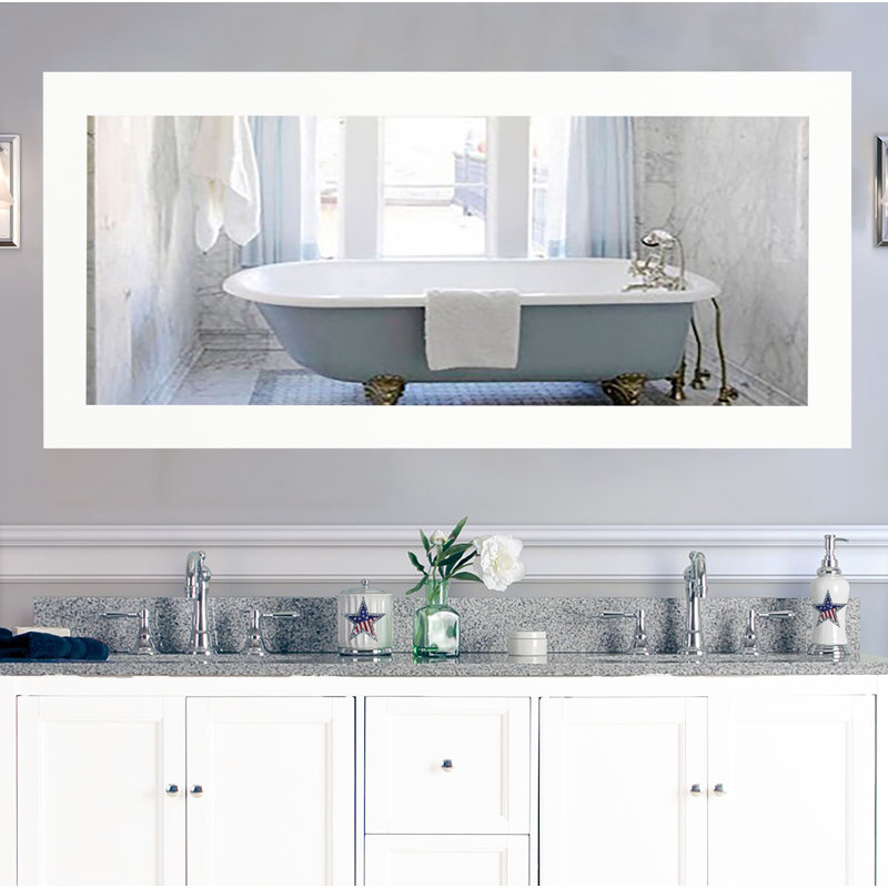 Armone Engineered Wood Flat Mirror, Snow, 69.5" H x 31.5" W