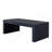 47.6" Modern Black Ribbed Coffee Table – Rectangular Low Profile Center Table For Living Room
