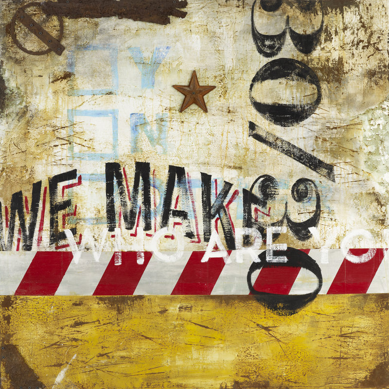 « choices w make » par rodney’s, affiche rétro blanche sur toile tendue, H 18 po x l 18 po x P 1,5 po