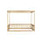 Full Size Canopy Frame Rubber Wood Floor Bed With Fence,Guardrails,Natural