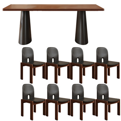 Medieval style solid wood dining table set