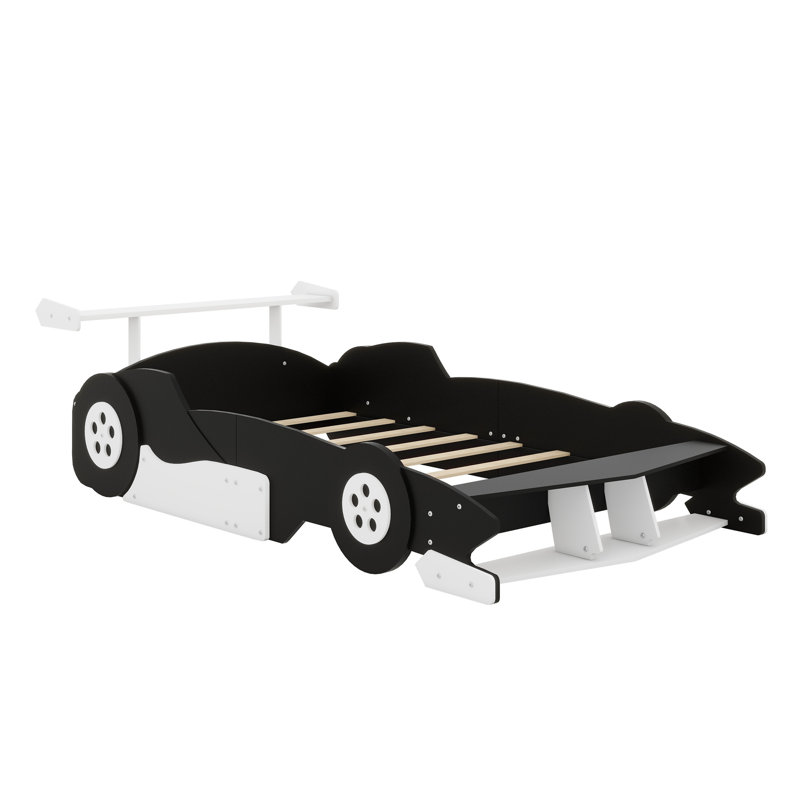 Lit plateforme avec roulettes Race, Noir / blanc