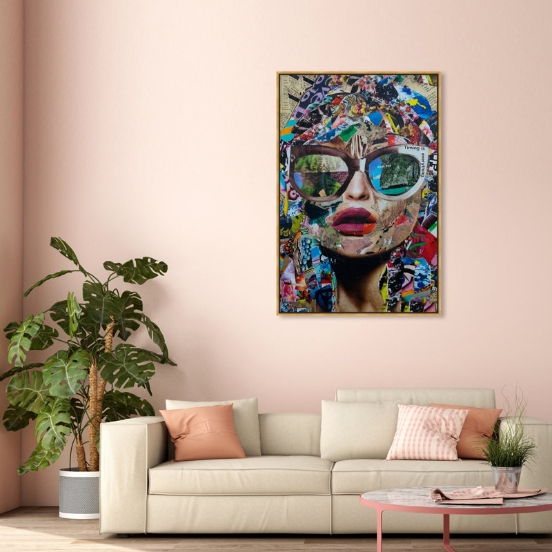 « Timing is Everything » par Oliver Gal - reproduction d'art graphique encadré sur toile, H 30 po x l 20 po, Or