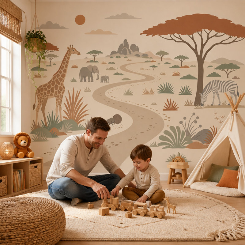 Papier peint mural amovible, 160 po x 108 po, Peler et coller