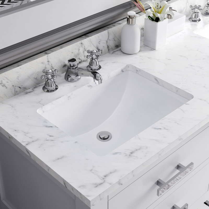 Madalyn 60'' W Vanity, Pure White, 34'' H x 60'' W x 21.5'' D