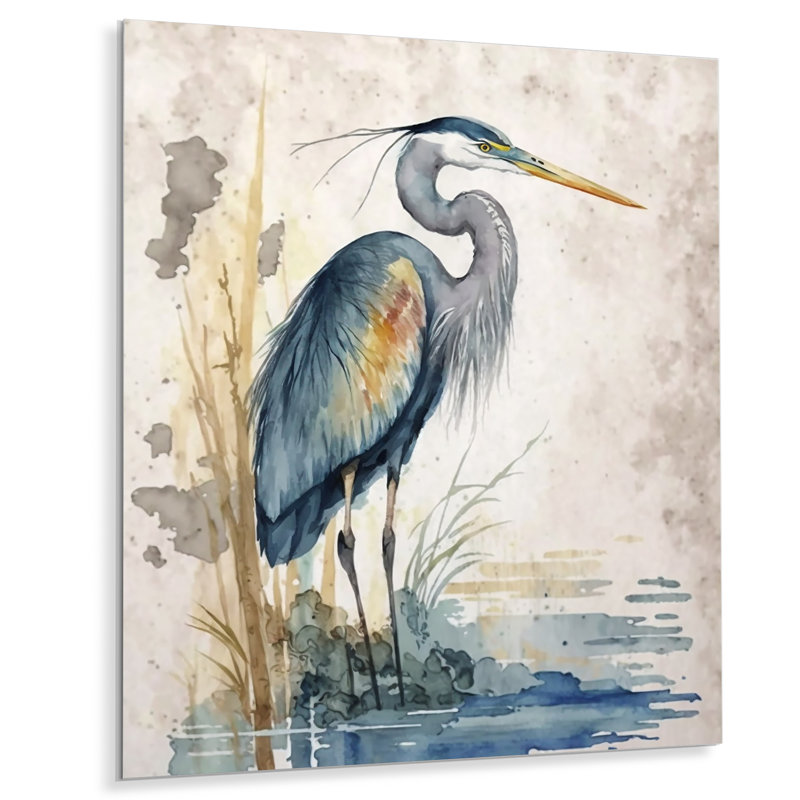 - Décoration murale en métal Heron animaux, H 32 po x l 24 po