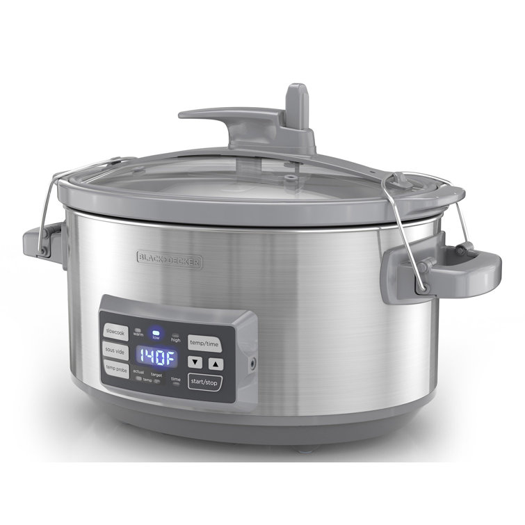 BLACK DECKER SCD1007 7 Quart Programmable Slow Cooker with Digital Timer  Portable with Locking Lid Stainless Steel for sale online