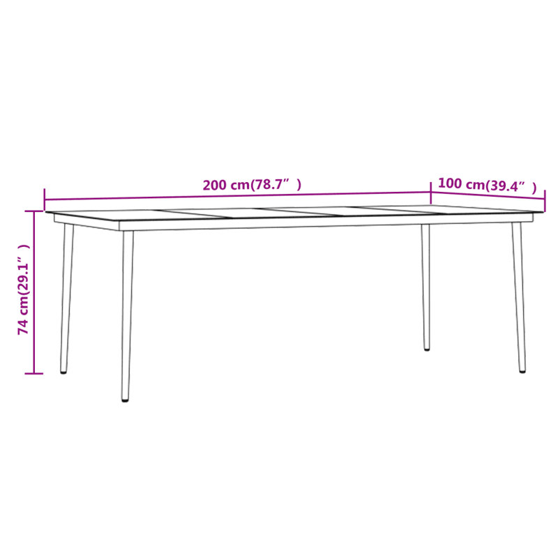 Adryell 8 - Person Patio Dining Set Rectangular Table, Grey
