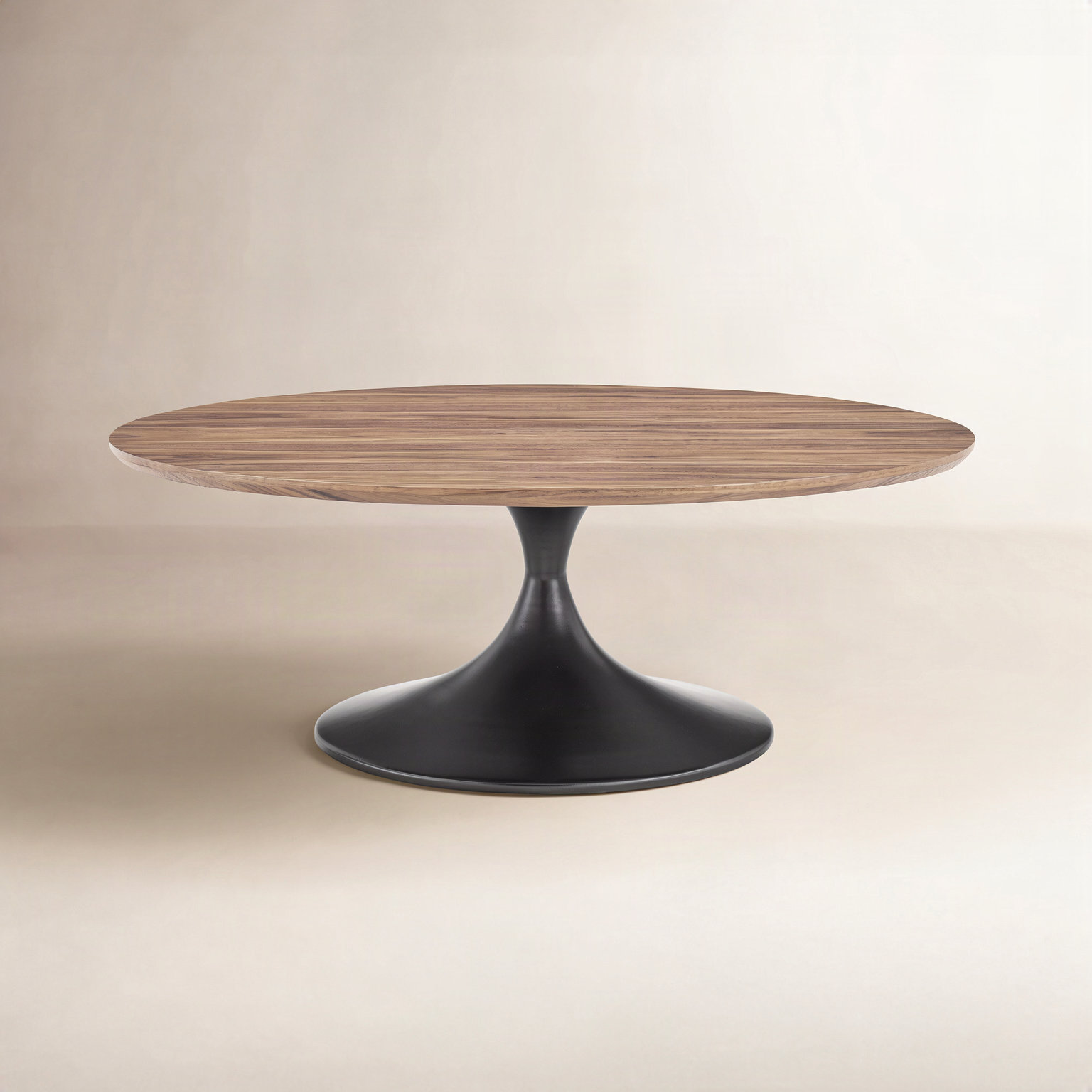 Flow Single Coffee Table, Dark Brown Wood/Black