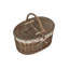 Wicker Deep Oval Picnic Basket with Garden Rose Lining