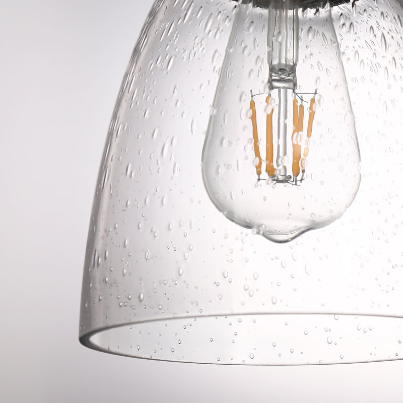 Silver Base Bubble Glass 1-Light Pendant