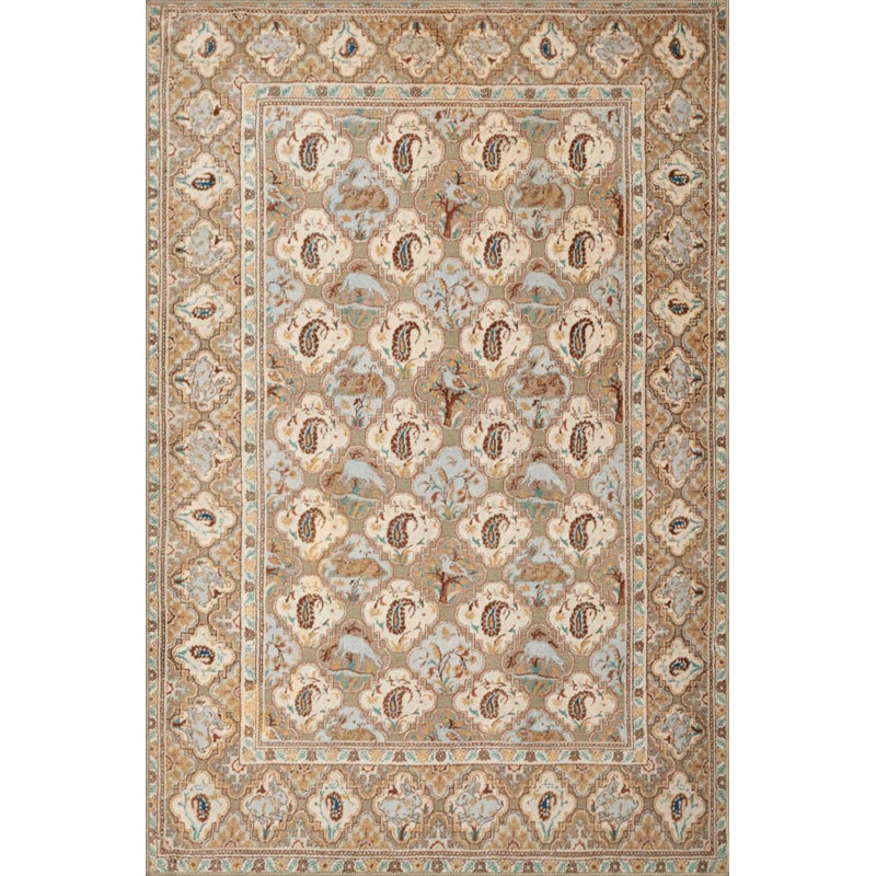 Tapis décoratif lavable à la machine Vintage, Carré 3 pi 3 po