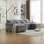 Chenille, high quality sponge filling, solid wood frame, oversized four-seater, U-shaped combination sofa-1954912684