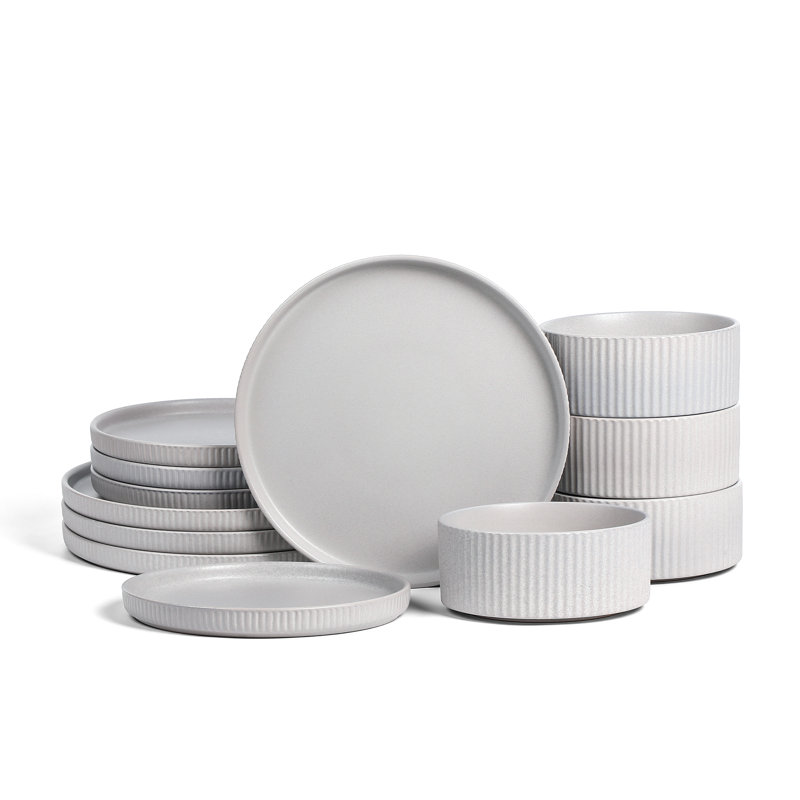 Stone Lain Haven 16-Piece Dinnerware Set Stoneware, Gray