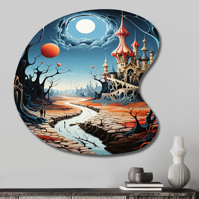 Surréalisme Dalis Wonderland - surréalisme asymétrique, art mural en métal, forme irrégulière rouge, H 27 po x l 27 po
