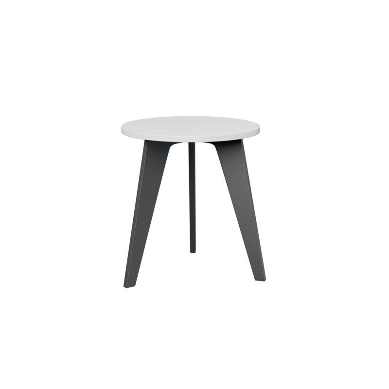 Berlin Gardens Nordic Round End Table, Matte White, Matte Black