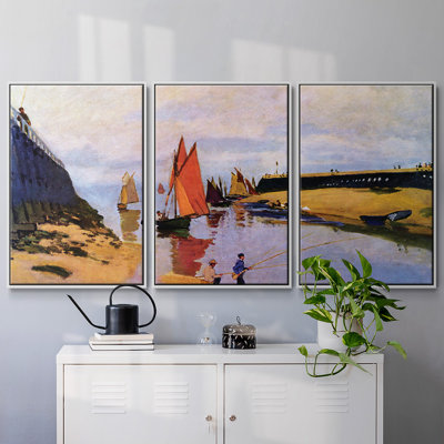 " Port Of Trouville By Monet " 3 - Pieces