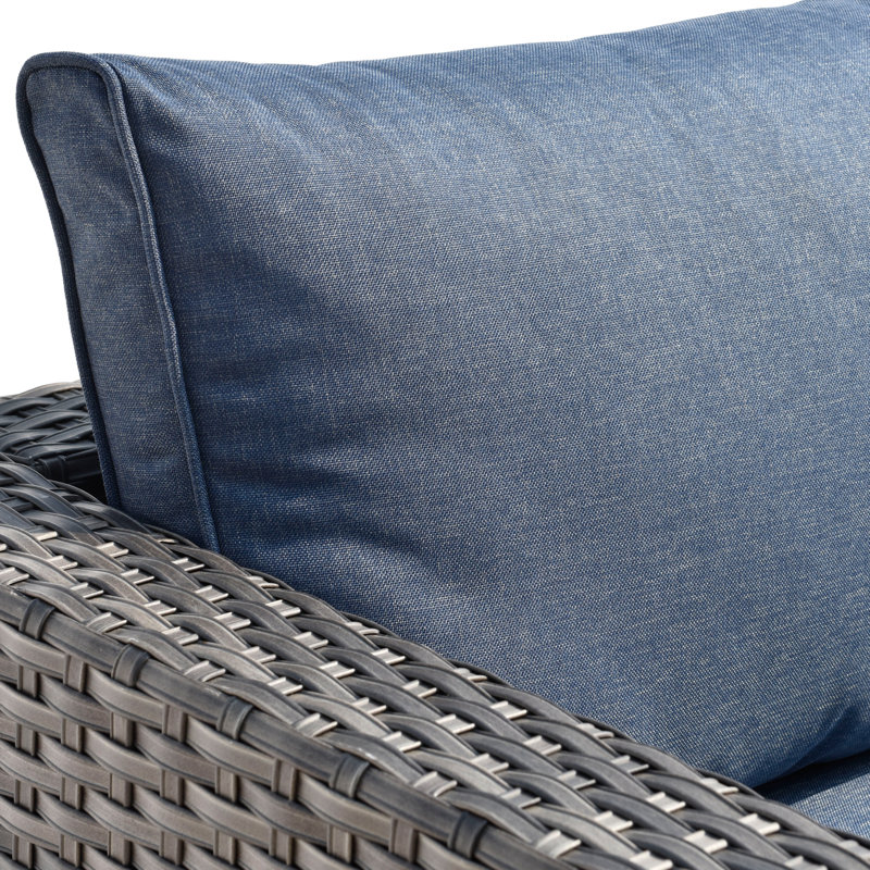 Ensemble de sièges de 6 pièces avec coussins, Bleu