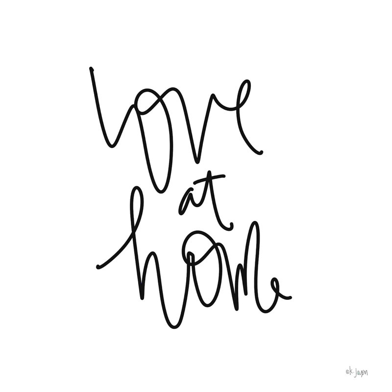 «Love At Home» par Jaxn Blvd. - Imprimé, H 20 po x l 20 po, Non, Silver Floater Framed