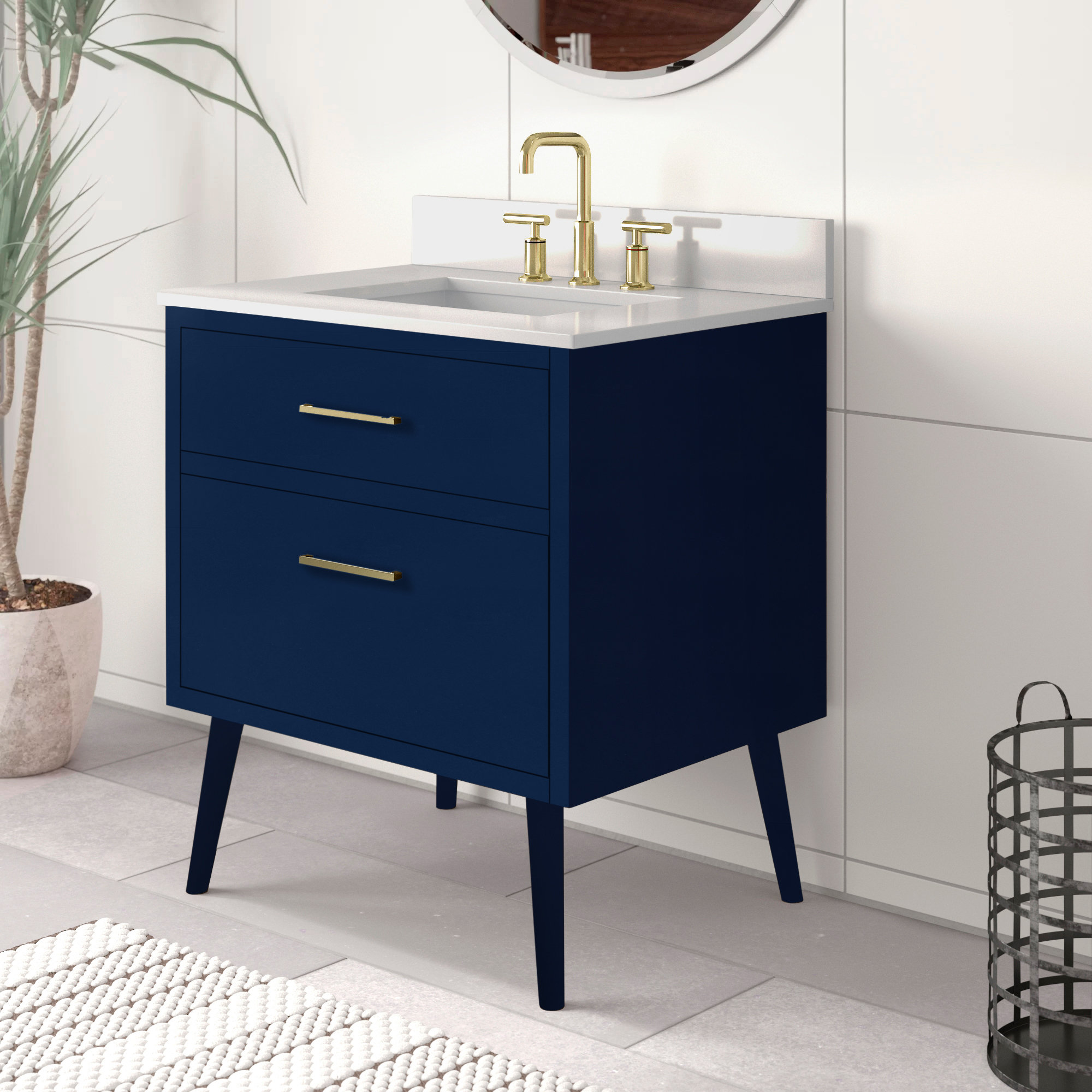 Mercury Row® Burlison 30'' Single Bathroom Vanity with Engineered ...